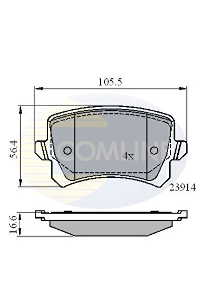 Comline Set Placute Frana Frana Disc Audi Q3 Seat Alhambra 2004-2022