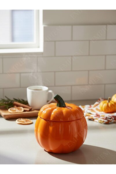 EMPIEM Dekoratif Büyük Boy BalKabağı /Baharatlık , Şekerlik , Mumluk 13 x 11 cm