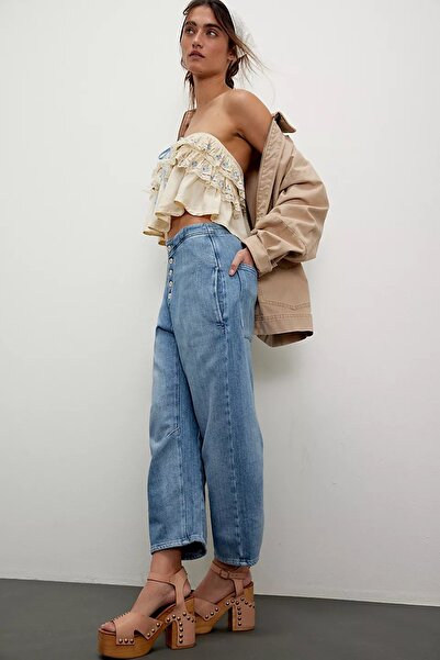 september island Classic Blue Color Comfortable Fit Denim Trousers