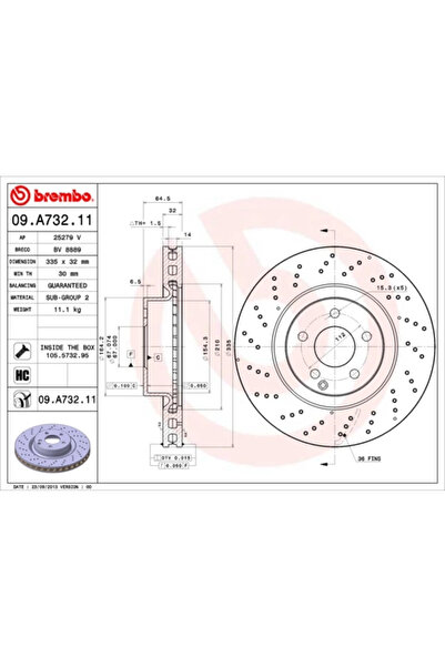 Brembo Disc Frana Brabus 38S Mercedes-Benz S-Class