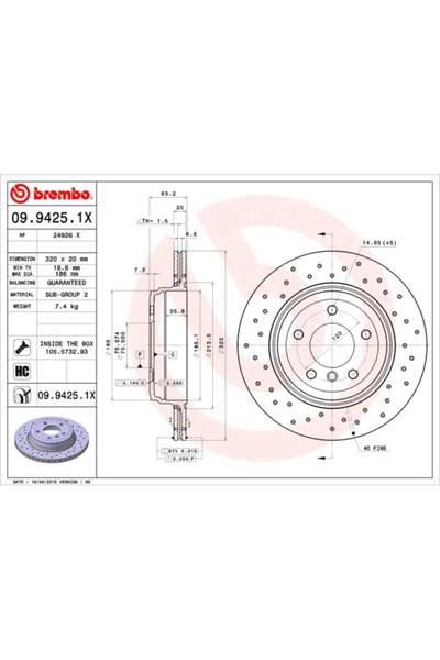Brembo Disc Frana Bmw 5/6 Bmw (Brilliance) 5 Series