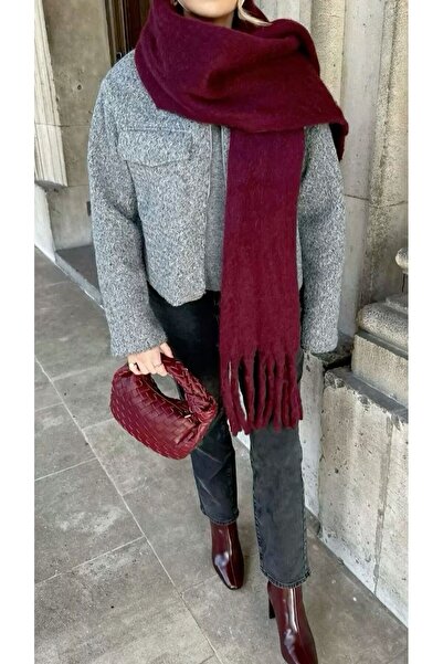 OX-RA Бордовий шарф з м'якою текстурою