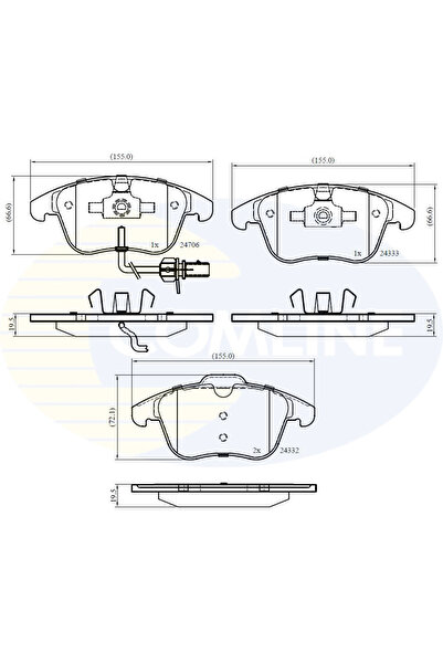Comline Комплект накладки за дискови спирачки Audi A4 Allroad B8/A4 B8/A5