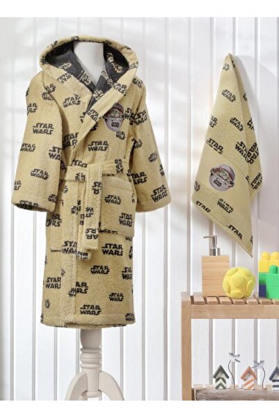 Özdilek مجموعة رداء حمام للأطفال مرخصة من ديزني من ستار وورز ماندالوريان