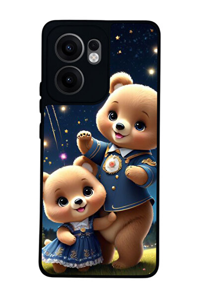 OPPO Reno 13F Uyumlu Baskılı, Mat Siyah,Yumuşak Silikon, Koruyucu,Şok Emici K...