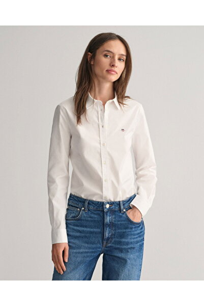 Gant Women's White Slim Fit Classic Collar Oxford Shirt
