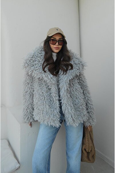 Havoş Gray Powell Faux Fur Jacket