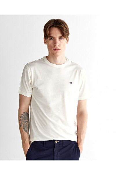 Gant Men's Cream Regular Fit Crew Neck T-Shirt