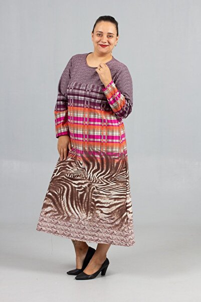 Truva XXL Patterned Cotton Thick Combed Cotton Plus Size Dress Patterns