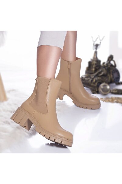 Botinelli Ghete casual Raymonda din piele ecologică căptușite kaki, 40