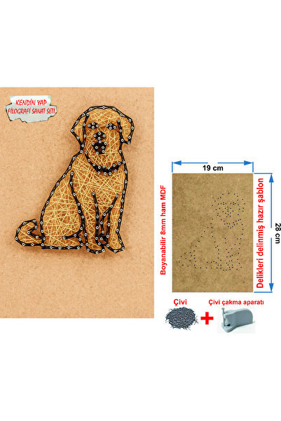 Tiydem Стринг арт за развиване на вниманието и ръчните умения Детско Монтесори образование Филиграна Готов за употреба комплект Куче