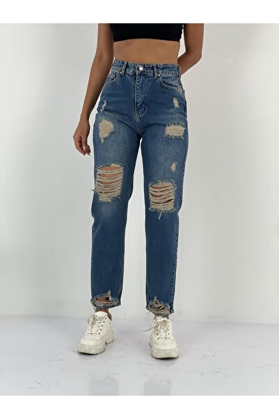 Miss Poem Kadın Yüksek Bel Mom Jean Pantolon
