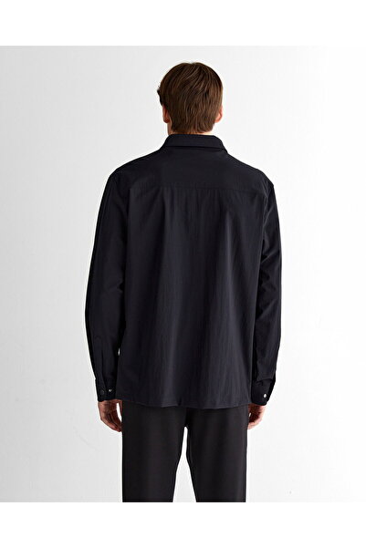 Gant Men's Navy Blue Relaxed Fit Classic Collared Shirt