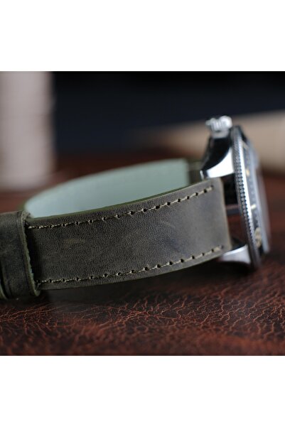 Yaydan Deri Aksesuar 20mm Haki Elit Seri Deri Kordon