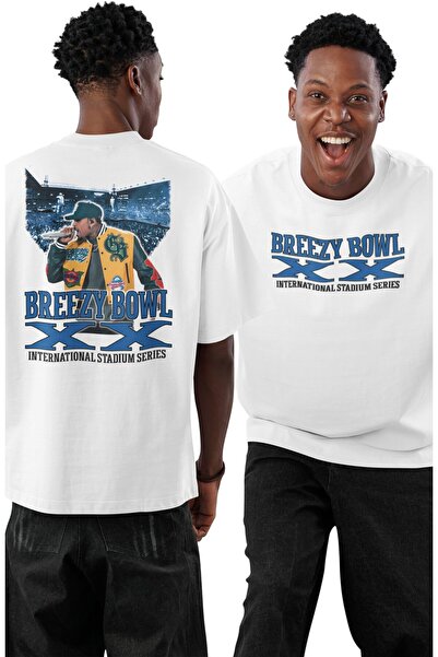 Fuddy Moda تي شيرت للجنسين قصة فضفاضة كريس براون XX ستاد سيريز رقم مطبوع