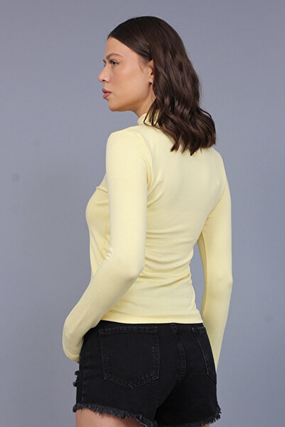 Seşa Half Fisherman Model Fabric Blouse Black