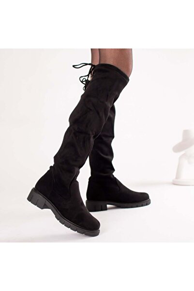 Botinelli Ghete de damă, piele întoarsă ecologică, Danila, negre, căptușite, 39