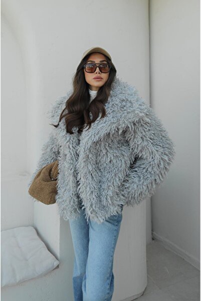 Havoş Gray Powell Faux Fur Jacket