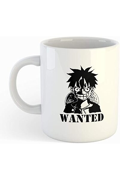 The Bros White Mug with One Piece Wanted Design Printing