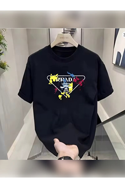 TİMİSİVA Tricou unisex supradimensionat LONDON cu imprimeu Cotton guler rotun...