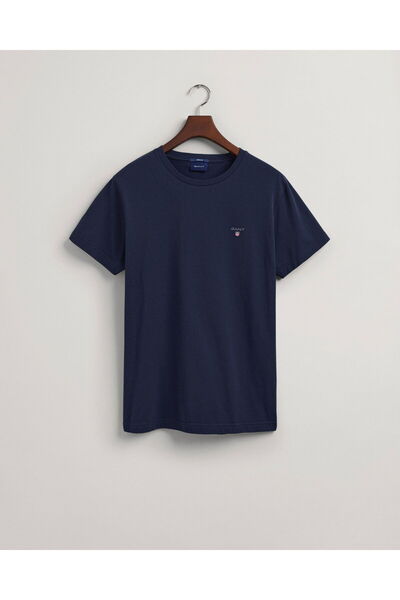 Gant Men's Navy Blue Regular Fit Crew Neck T-Shirt