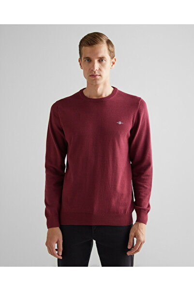 Gant Men's Claret Red Regular Fit Crew Neck Sweater