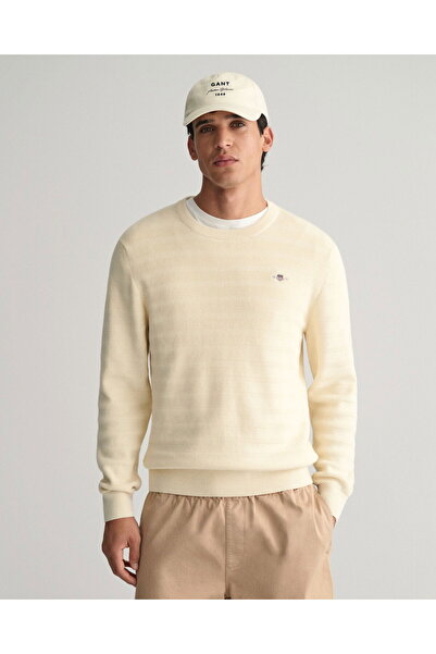 Gant Men's Cream Regular Fit Crew Neck Sweater