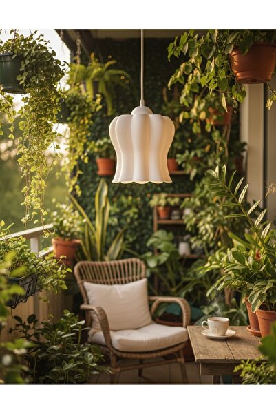 Barstech Minimalist Tasarım Beyaz Avize - Mutfak, Oturma Odası ve Balkon İçin...