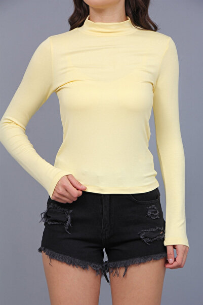 Seşa Half Fisherman Model Fabric Blouse Black