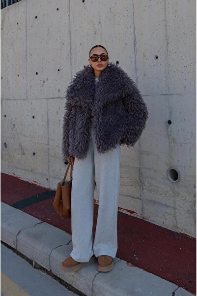 Havoş Anthracite Powell Faux Fur Coat