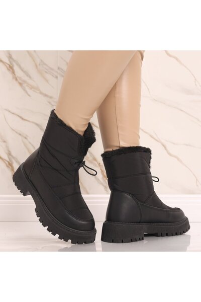 Botinelli Women's Black Fur Boots from Fas Catalya, 37