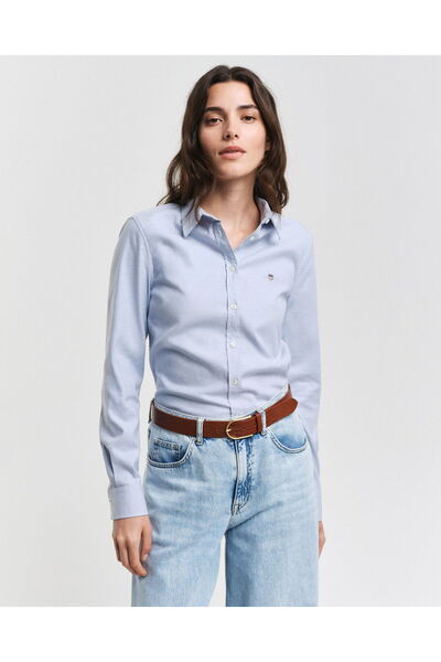 Gant Women's Blue Slim Fit Classic Collar Oxford Shirt
