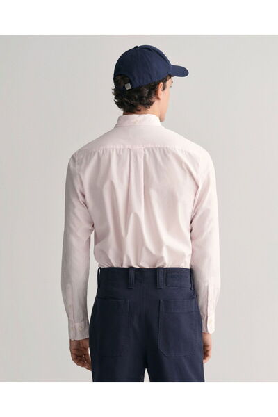 Gant Men's Pink Regular Fit Striped Button Collar Shirt