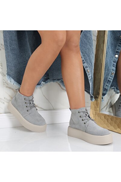 Botinelli Women's Grey Boots Made of Suede Leather Jida, 36