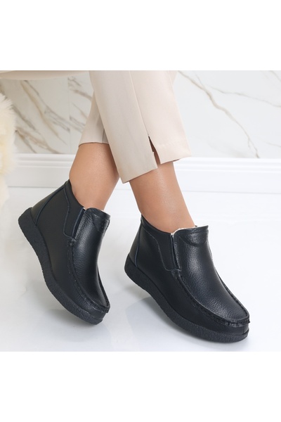 Botinelli Women's Black Fur-lined Boots Made of Genuine Leather Dasina, 36