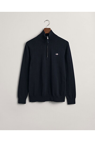 Gant Erkek Lacivert Regular Fit Yarım Fermuarlı Kazak