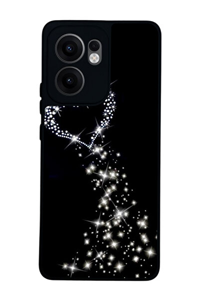 OPPO Reno 13F Uyumlu Baskılı, Mat Siyah,Yumuşak Silikon, Koruyucu,Şok Emici K...