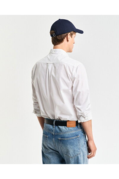 Gant Men's White Regular Fit Buttoned Collar Poplin Shirt