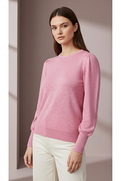 Digz fashion 100% Cotton Pink Balloon Sleeve Knit Sweater