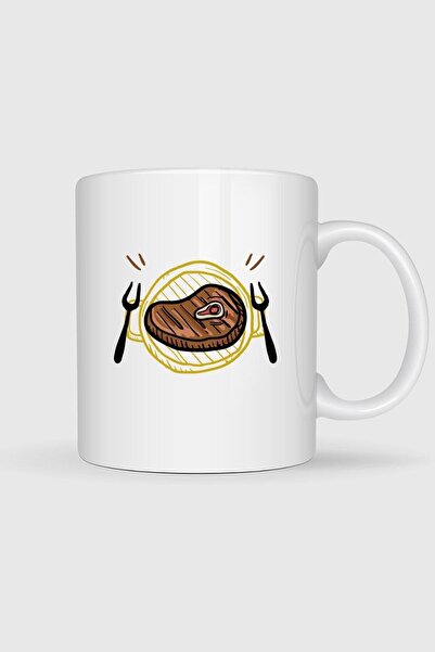 Bahriyeli Collection Barbecue Grill Picnic Food Lunch Designed Mug Cup