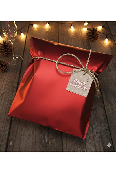 Poros Store Hediye Paketi 1 adet 40x60 Büyük Boy Kırmızı Hazır Yapışkanlı Hediye Poşeti (Kazak,sweatshirt uygun)