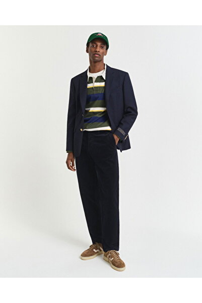 Gant Men's Navy Blue Regular Fit Cord Chino Trousers