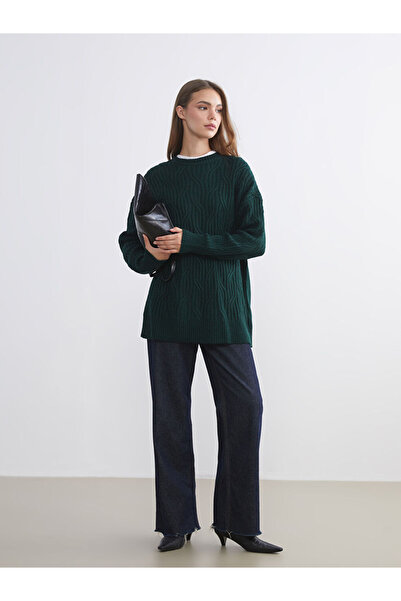 LC Waikiki Crew Neck Self Patterned Women's Knitwear Sweater