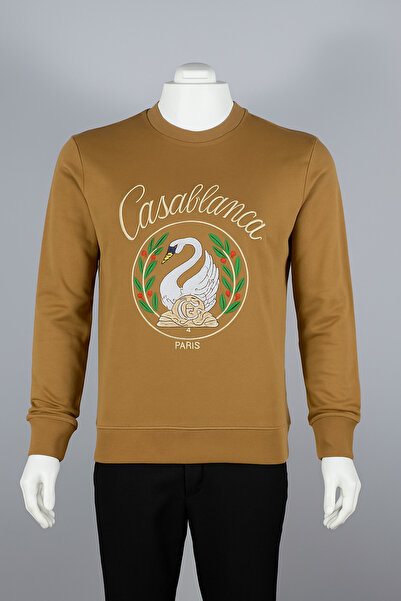 YusGos Unisex Men/Women High Quality Casablanca Embroidered Cotton Hooded Crew Neck Sweatshirt