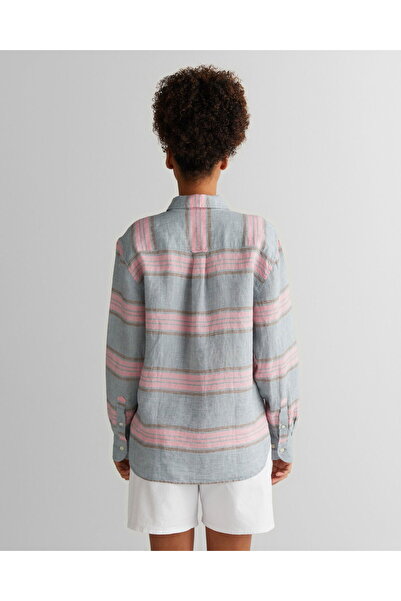 Gant Women's Gray Classic Collar Striped Shirt