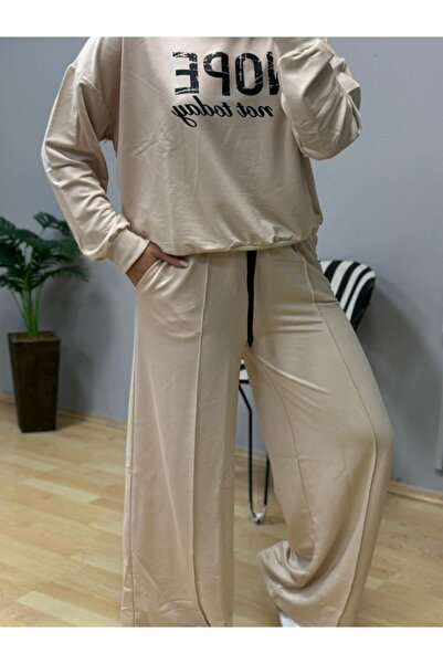 TUA MODA Tua Moda Women's Long Sleeve Nope Printed Ribbed Waist Double Suit