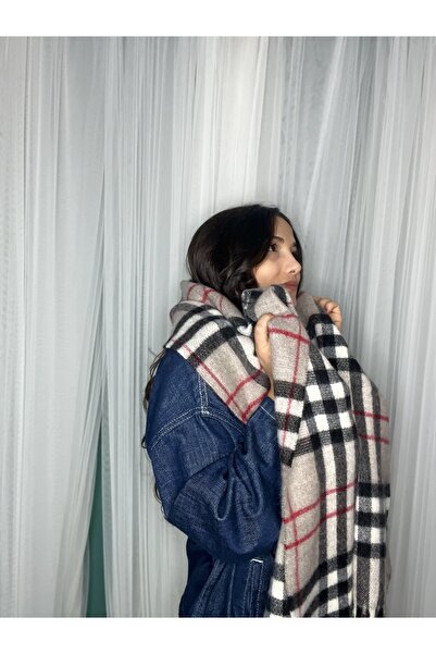 laviyonsa Χοντρό χειμωνιάτικο μάλλινο κασκόλ & σάλι με φούντα μοντέλο ζυμαρικών