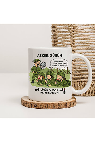 Er-Se Tasarım Women Soldier Mug, Humor Mug, Funny Mug, Women Doing Military Service Mug