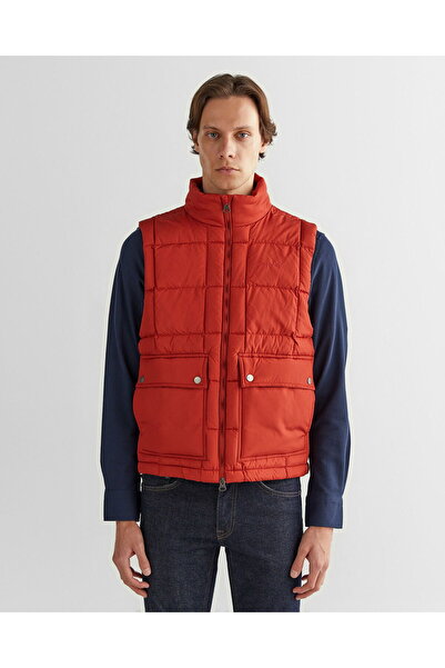 Gant Men's Red Mock Neck Goose down Vest