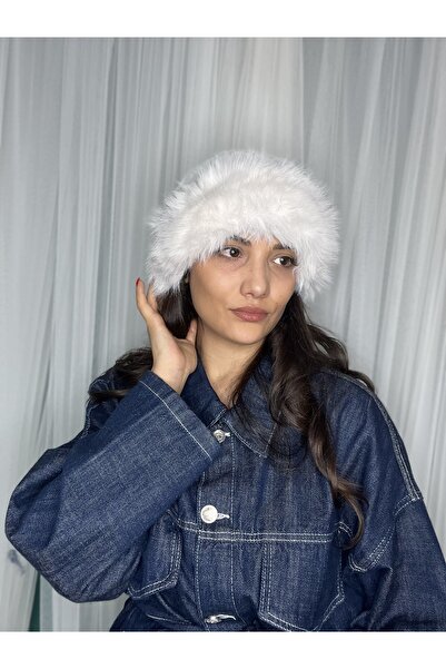 laviyonsa Pălărie de pluș cu margini de blană